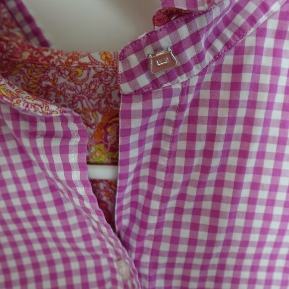 Robert Graham Pink Gingham Long Sleeve Button Down Shirt Women's Size M Cotton - Picture 3 of 11